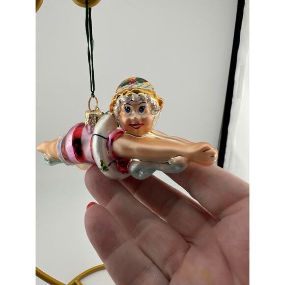 Christopher Radko "Bathing Beauty" Hand Blown Glass Ornament RARE 5.5" 2000 - Picture 3 of 9